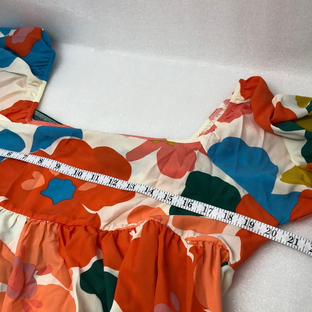 NEW Bibi Dress Mini Babydoll With Puff Sleeves Floral Printed - Picture 5 of 8